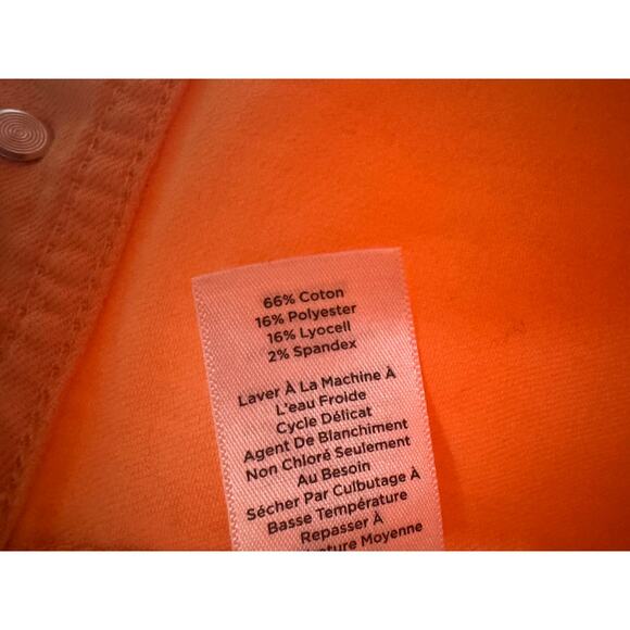 Talbots Petite Light‎ Orange Denim Jacket Size LP - Picture 4 of 5